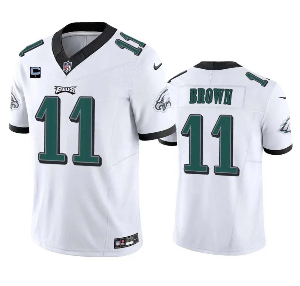 Men & Women & Youth Philadelphia Eagles #11 A. J. Brown White 2023 F.U.S.E. With 1-Star C Patch Vapor Untouchable Limited Jersey,We sell and wholesale Men & Women & Youth Philadelphia Eagles #11 A. J. Brown White 2023 F.U.S.E. With 1-Star C Patch Vapor Untouchable Limited Jersey on line form chian!